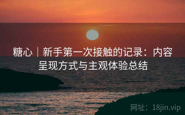 糖心｜新手第一次接触的记录：内容呈现方式与主观体验总结