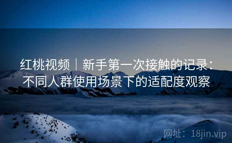 红桃视频|新手第一次接触的记录:不同人群使用场景下的适配度观察