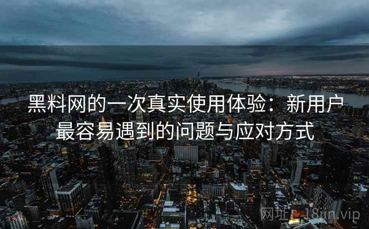 黑料网的一次真实使用体验:新用户最容易遇到的问题与应对方式