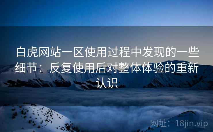 白虎网站一区使用过程中发现的一些细节:反复使用后对整体体验的重新认识