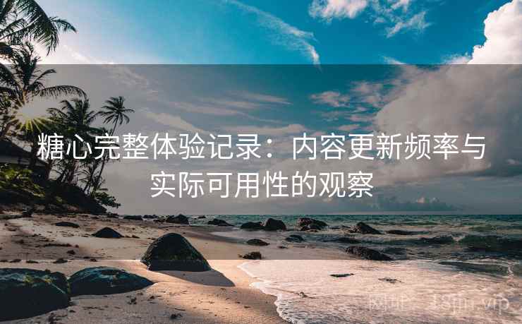 糖心完整体验记录:内容更新频率与实际可用性的观察
