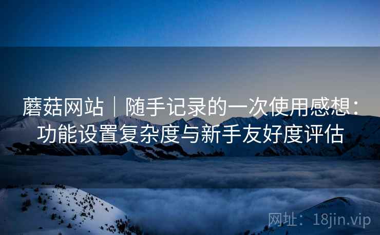 蘑菇网站|随手记录的一次使用感想:功能设置复杂度与新手友好度评估