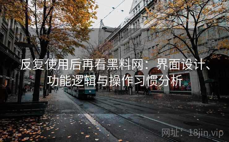 反复使用后再看黑料网：界面设计、功能逻辑与操作习惯分析