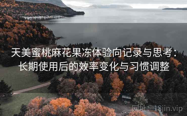 天美蜜桃麻花果冻体验向记录与思考：长期使用后的效率变化与习惯调整